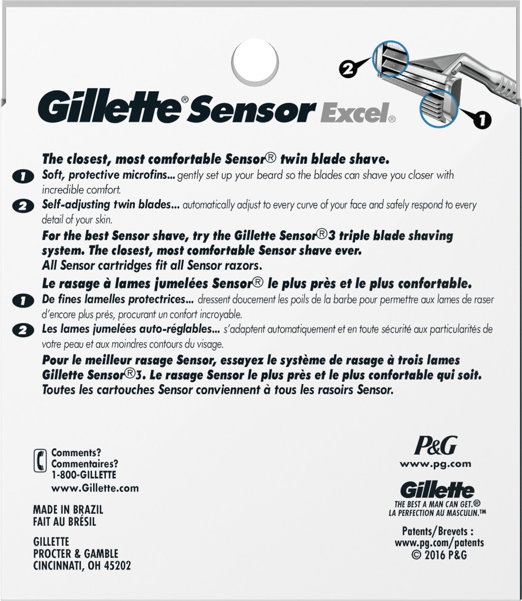 slide 8 of 9, Gillette Sensor Excel Blade Refills, 10 ct