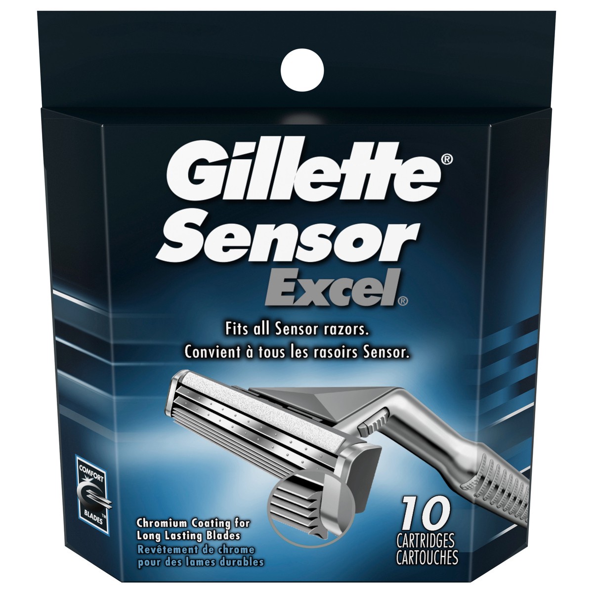 slide 3 of 9, Gillette Sensor Excel Blade Refills, 10 ct