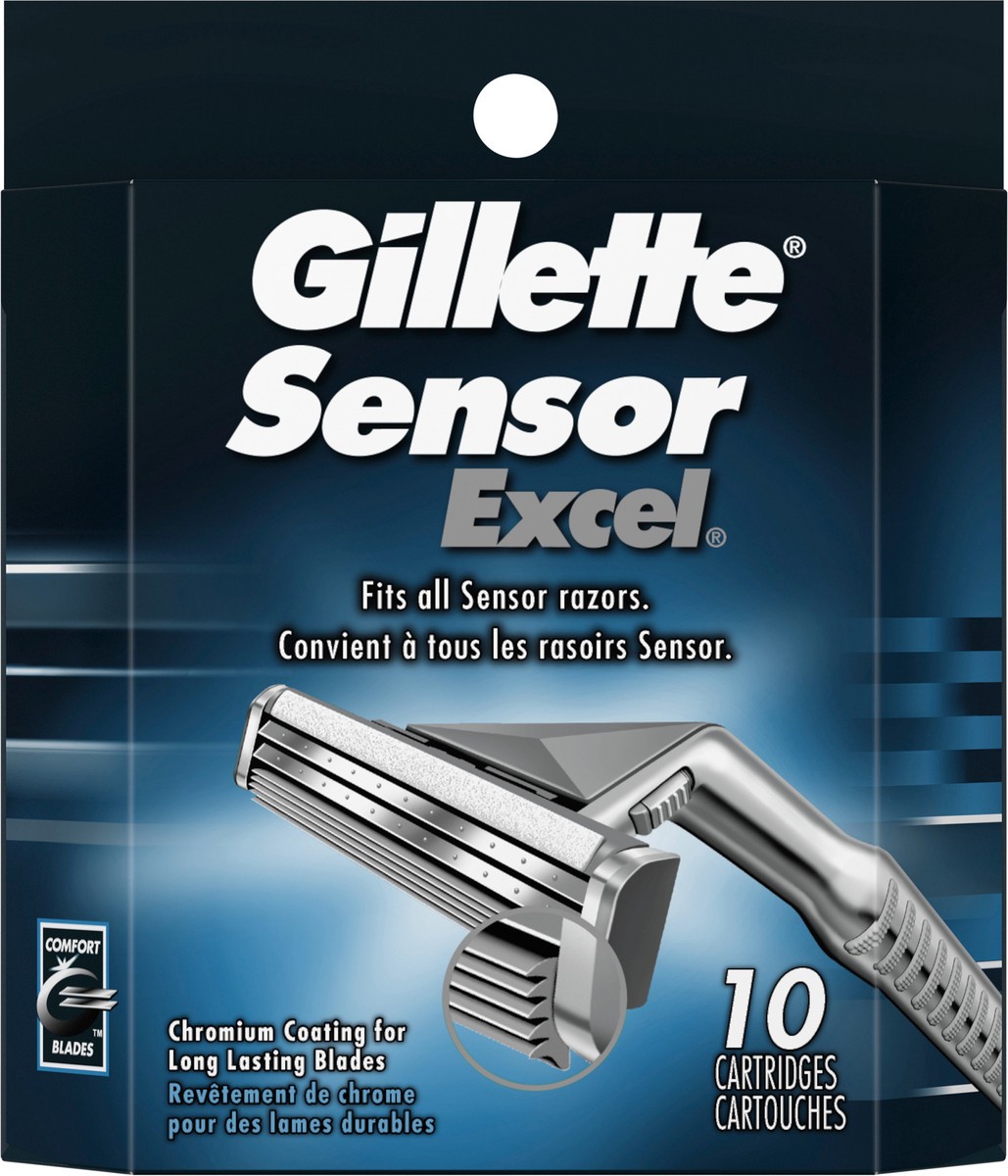 slide 9 of 9, Gillette Sensor Excel Blade Refills, 10 ct