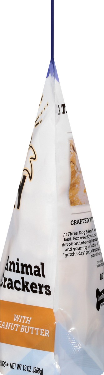 slide 8 of 12, Three Dog Bakery Animal Crackers Peanut Butter Treats for Dogs 13 oz, 13 oz