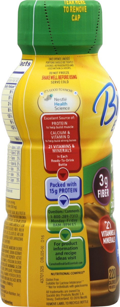 slide 2 of 4, CARNATION BREAKFAST ESSENTIALS HIGH PROTEIN Rich Milk Chocolate - 8 fl oz, 8 fl oz