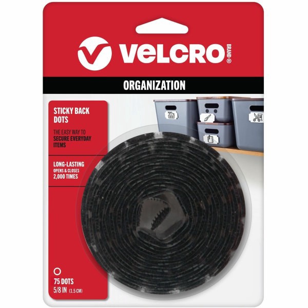 slide 6 of 10, VELCRO Brand VELCRO Brand Sticky Back Tape - 60 Mil Width X 0.06" Length - 50 / Pack - Black, 1 ct