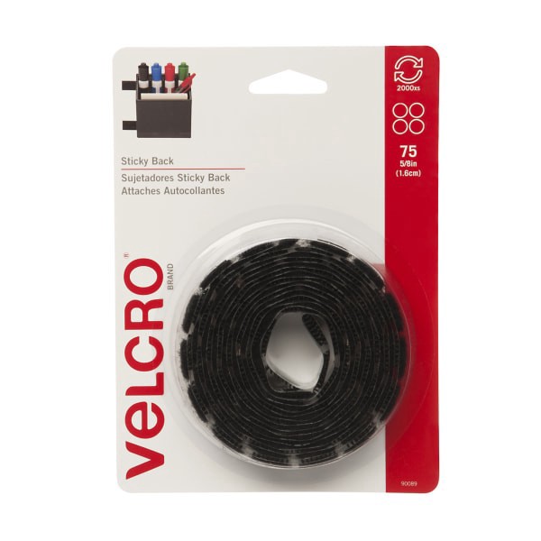 slide 1 of 10, VELCRO Brand VELCRO Brand Sticky Back Tape - 60 Mil Width X 0.06" Length - 50 / Pack - Black, 1 ct