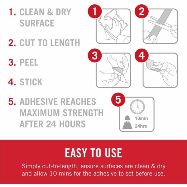 slide 9 of 10, VELCRO Brand VELCRO Brand Sticky Back Tape - 60 Mil Width X 0.06" Length - 50 / Pack - Black, 1 ct