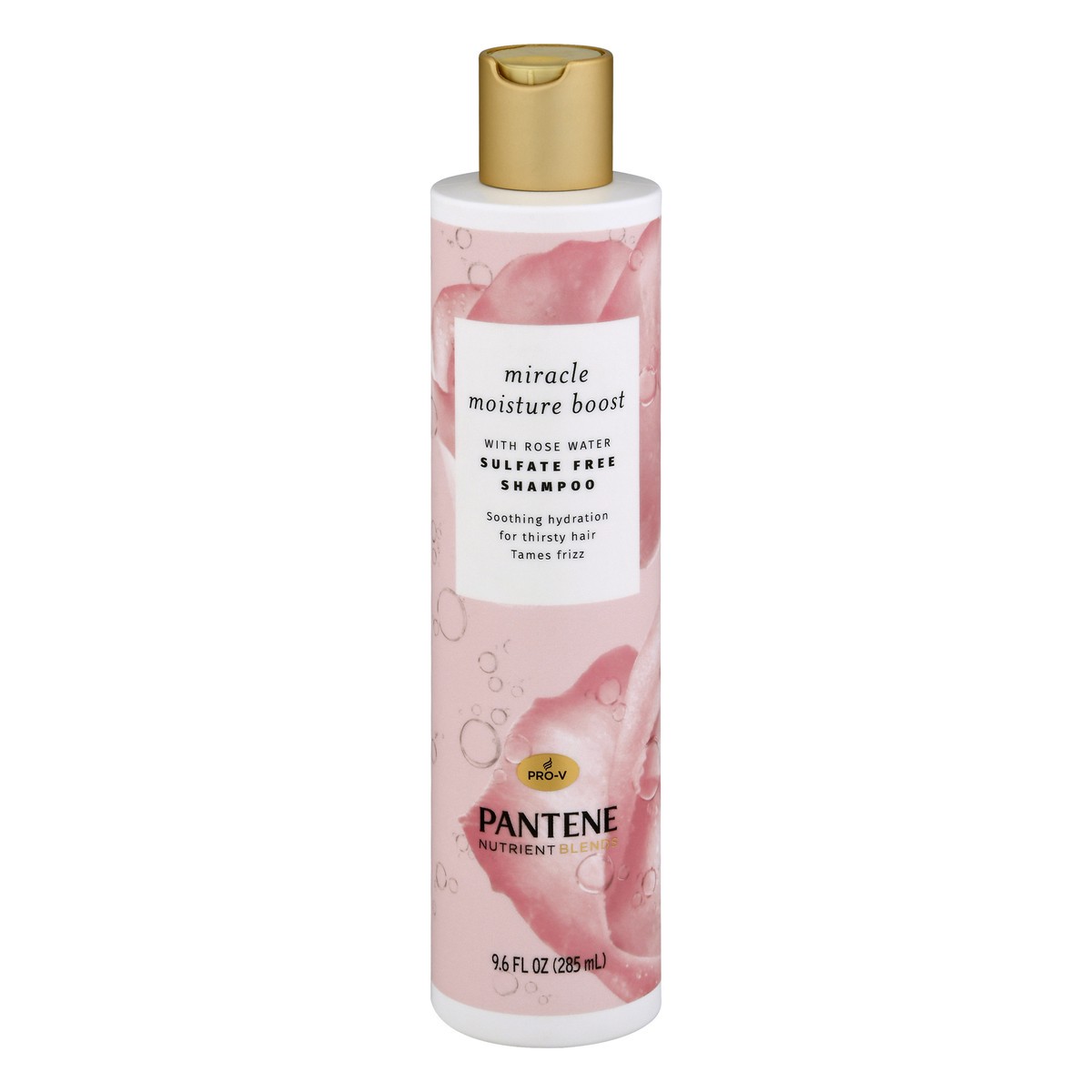 slide 1 of 1, Pantene Pro-V Nutrient Blends Miracle Moisture Boost with Rose Water Sulfate Free Miracle Moisture Boost Shampoo 9.6 oz, 9.6 oz