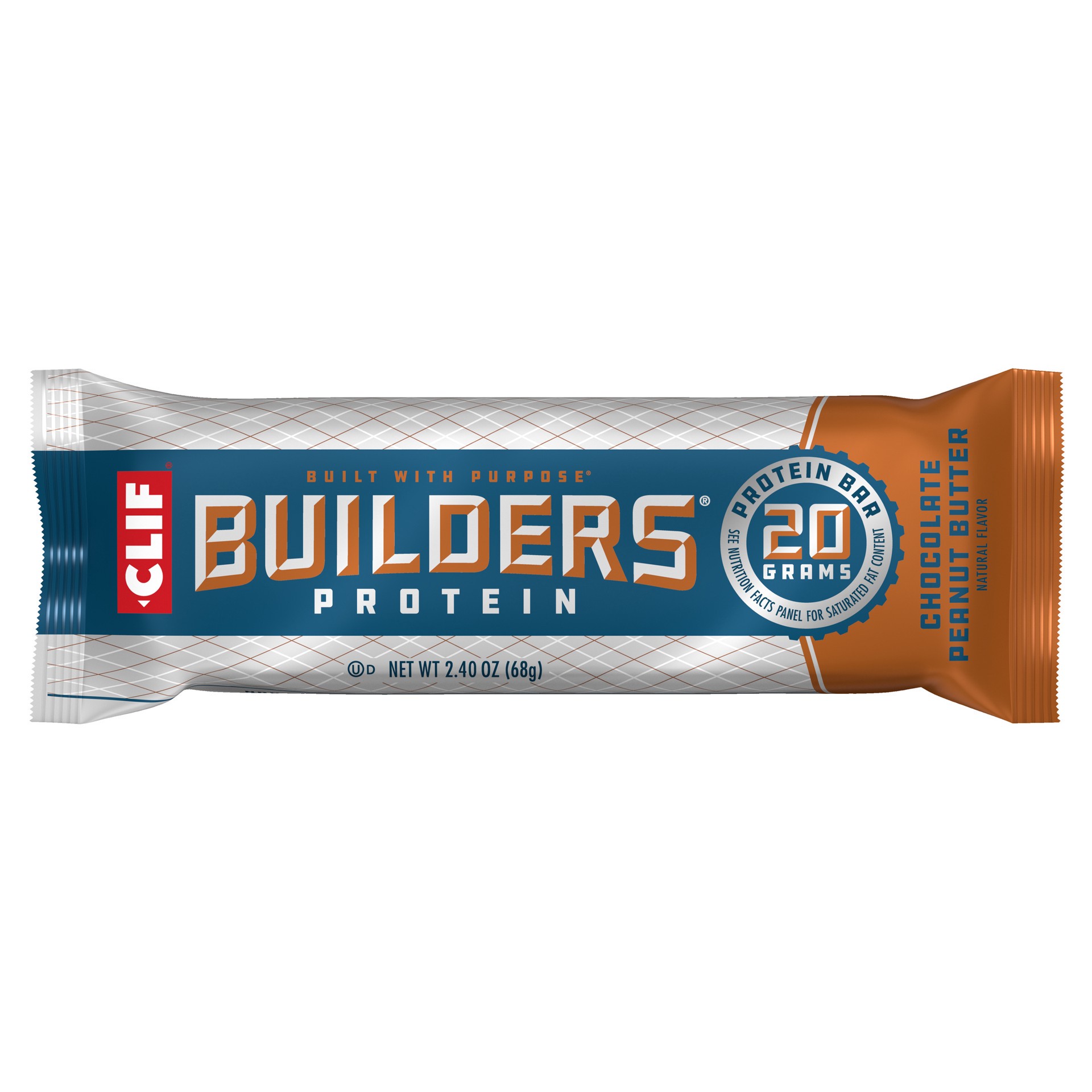 slide 1 of 12, CLIF Builders - Chocolate Peanut Butter Flavor - Plant Based Protein Bar - Gluten Free - Non-GMO - Low Glycemic - 20g Protein - 2.4 oz., 2.4 oz