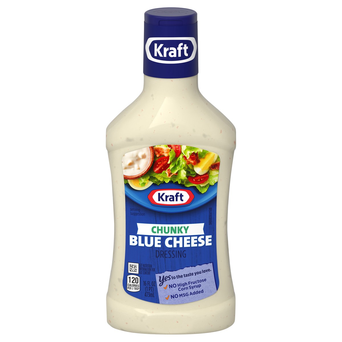 slide 1 of 14, Kraft Chunky Blue Cheese Dressing, 16 fl oz Bottle, 16 fl oz