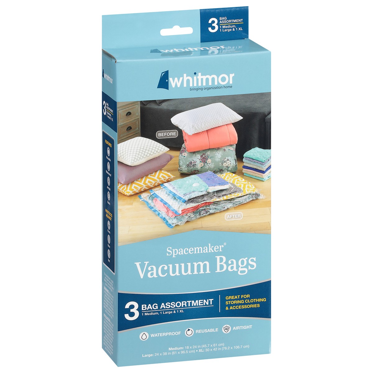 slide 5 of 9, Whitmore Spacemaker Vacuum Bags, 3 ct