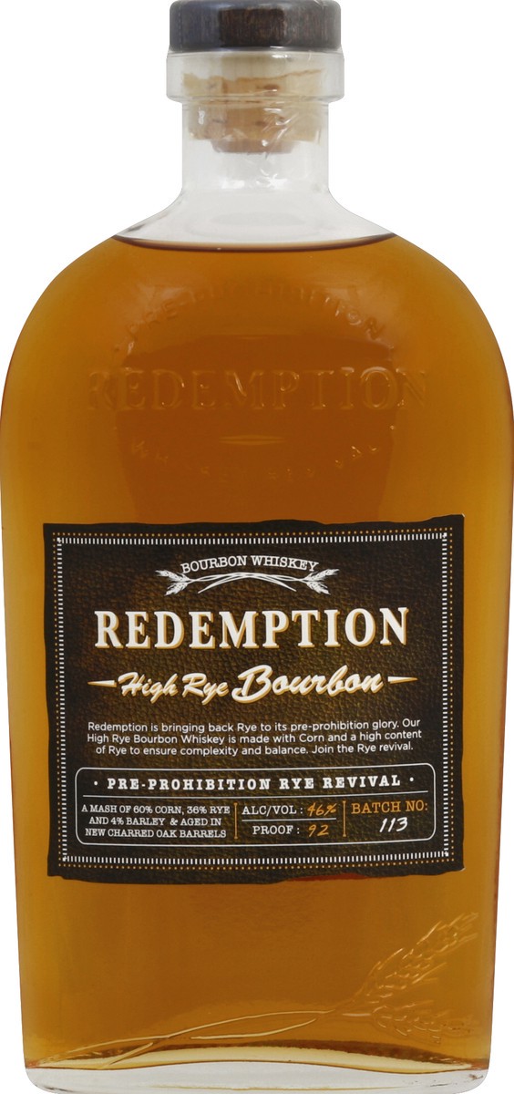 slide 2 of 2, Redemption High Rye Bourbon Straight Bourbon Whiskey 750 ml, 750 ml