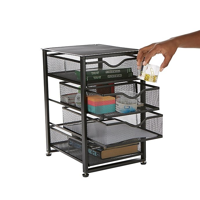 slide 2 of 7, Mind Reader 4-Tier Drawer Utility Cart - Black, 1 ct