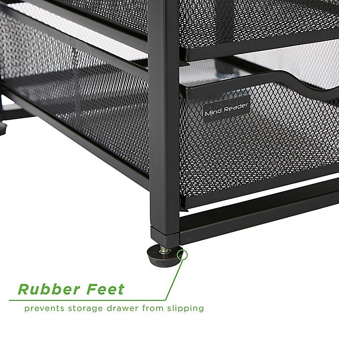 slide 5 of 7, Mind Reader 4-Tier Drawer Utility Cart - Black, 1 ct