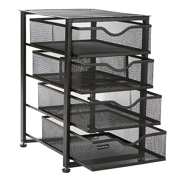 slide 6 of 7, Mind Reader 4-Tier Drawer Utility Cart - Black, 1 ct