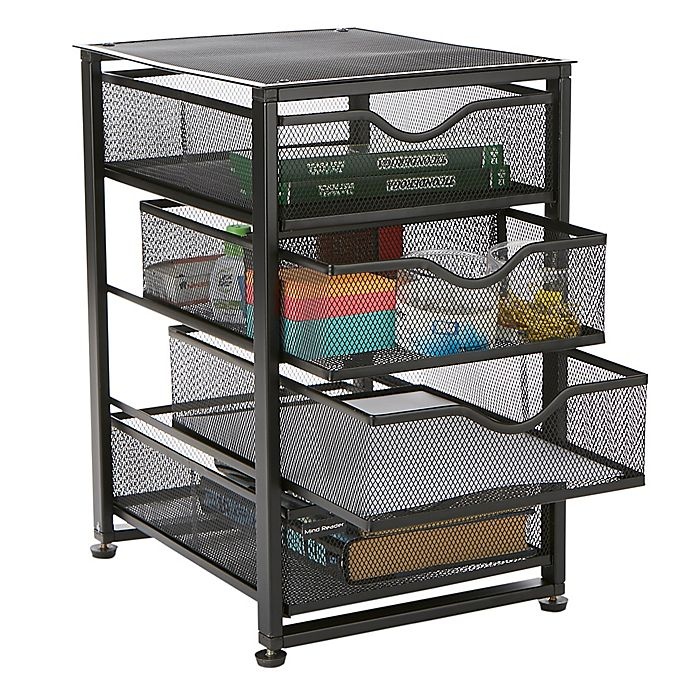 slide 7 of 7, Mind Reader 4-Tier Drawer Utility Cart - Black, 1 ct