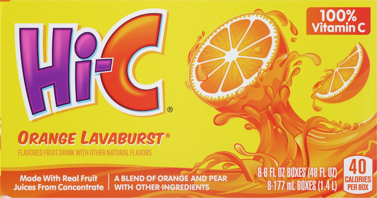 slide 9 of 9, Hi-C Orange Lavaburst Cartons, 8 ct; 6 fl oz
