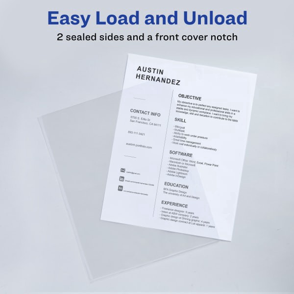 slide 3 of 7, Avery Clear Polypropylene Plastic Sleeves, Letter, 12 ct