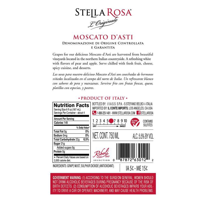 slide 6 of 7, Stella Rosa Moscato d'Asti DOCG Semi-Sweet White Wine 750 ml, 750 ml