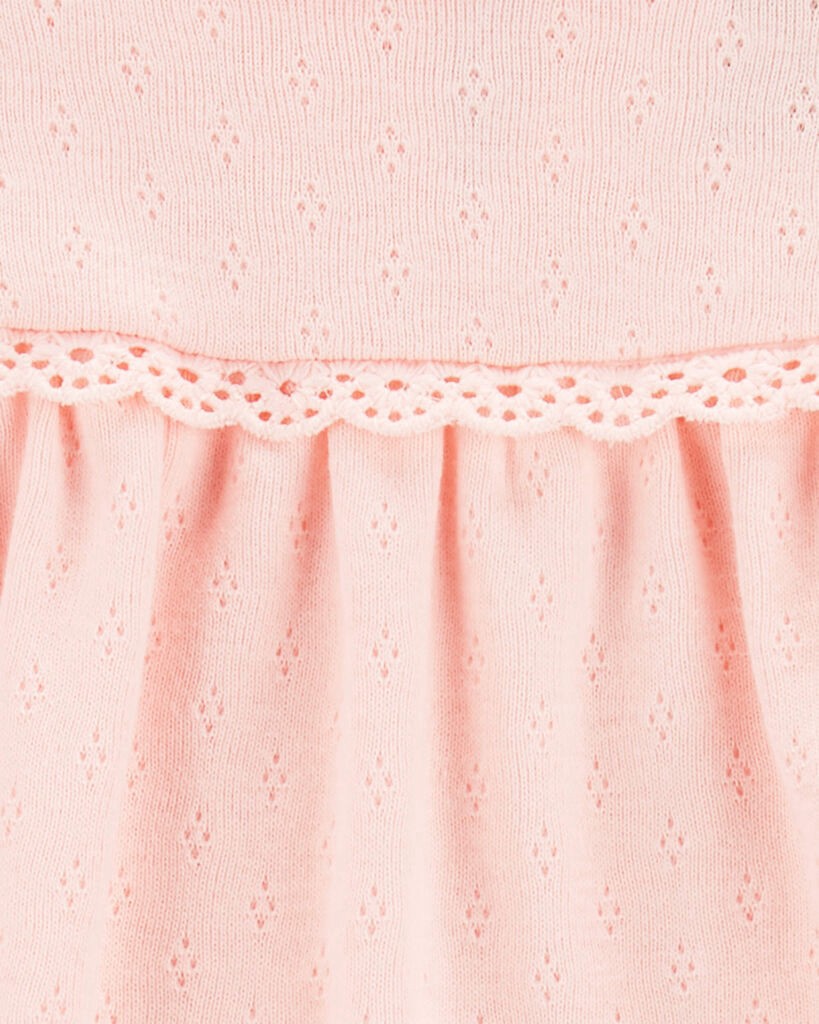 slide 2 of 2, Oshkosh Baby Cotton Pointelle Bodysuit Pink 12M, 1 ct