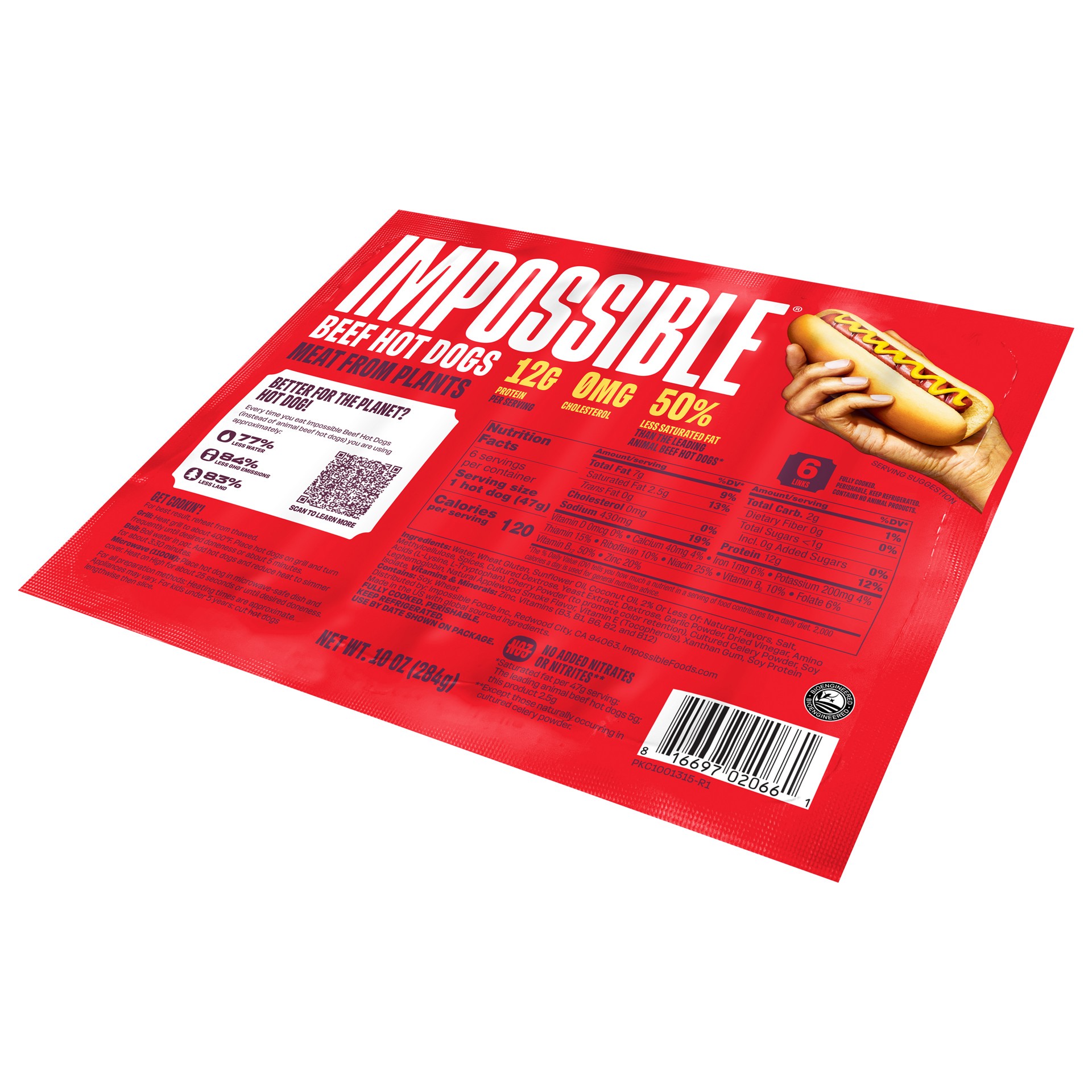 slide 4 of 5, Impossible™ Beef Hot Dogs, 2 lb