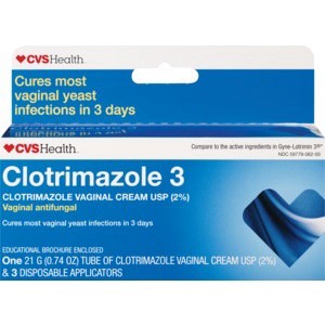 slide 1 of 1, CVS Health Clotrimazole 3 Vaginal Cream 2%, 0.74 oz