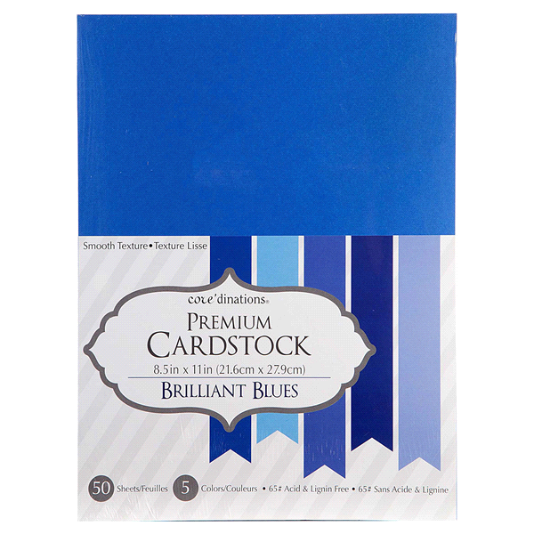 slide 1 of 1, Darice Cardstock Value Pack, Brilliant Blues, 50 ct; 8.5 in x 11 in