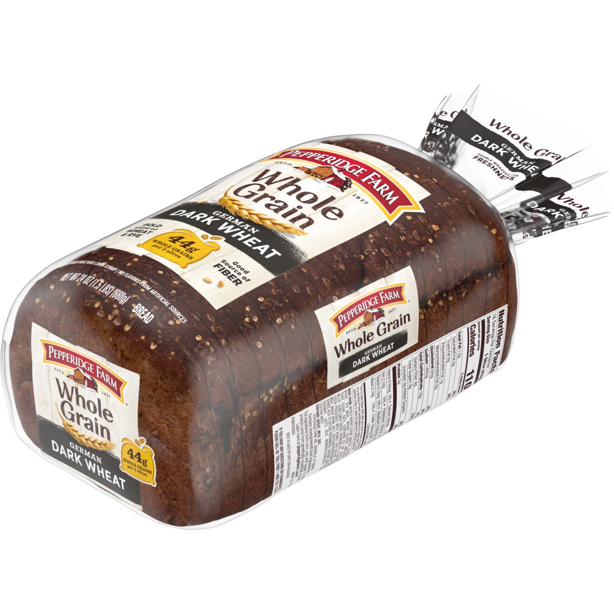 slide 4 of 9, Pepperidge Farm Whole Grain German Dark Wheat, 24 oz. Loaf , 24 oz