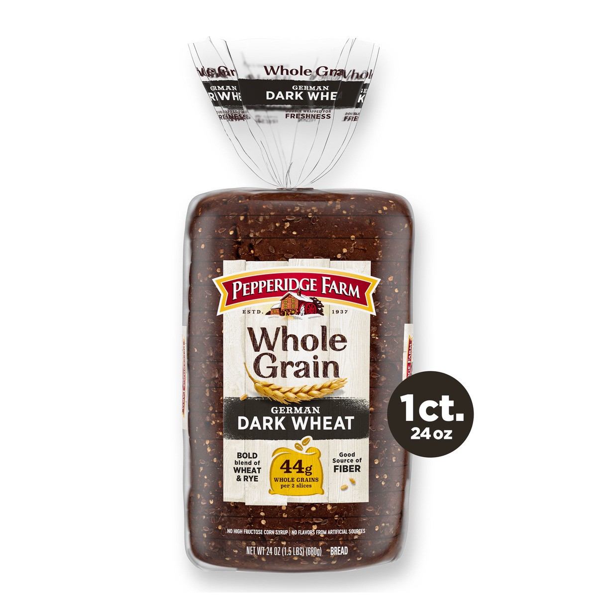 slide 1 of 9, Pepperidge Farm Whole Grain German Dark Wheat Bread 24 oz, 24 oz