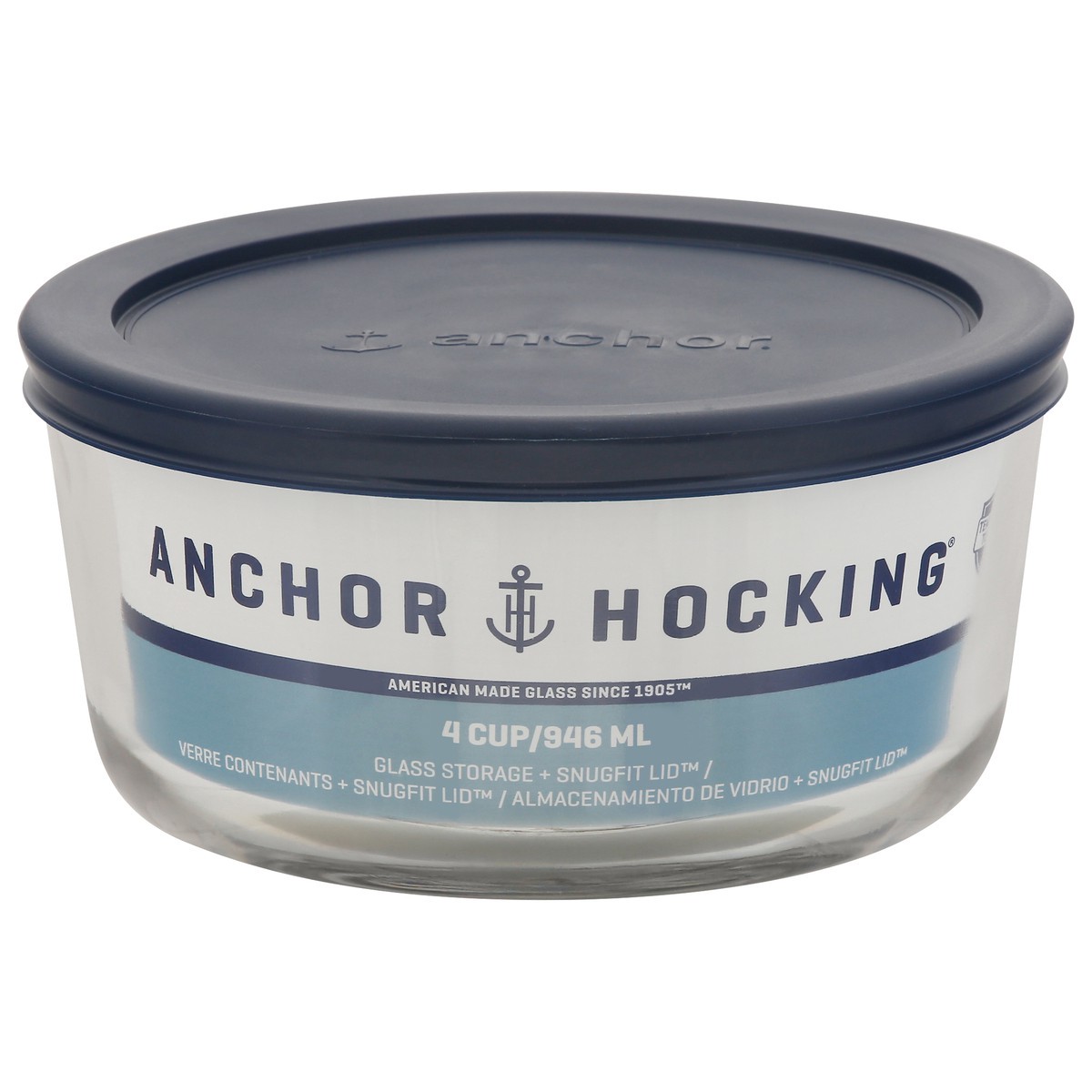 slide 1 of 9, Anchor Hocking Glass Storage + Snugfit Lid 1 ea, 4 cup