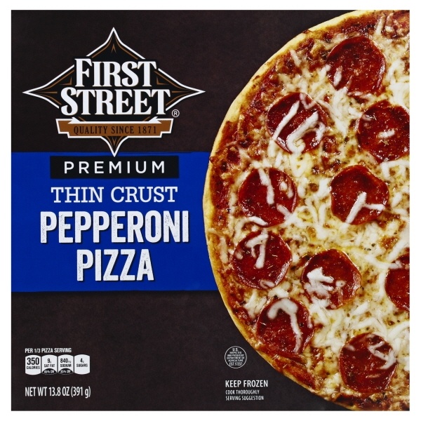 slide 1 of 1, First Street 11In Pepperoni Pizza, 13.803 oz