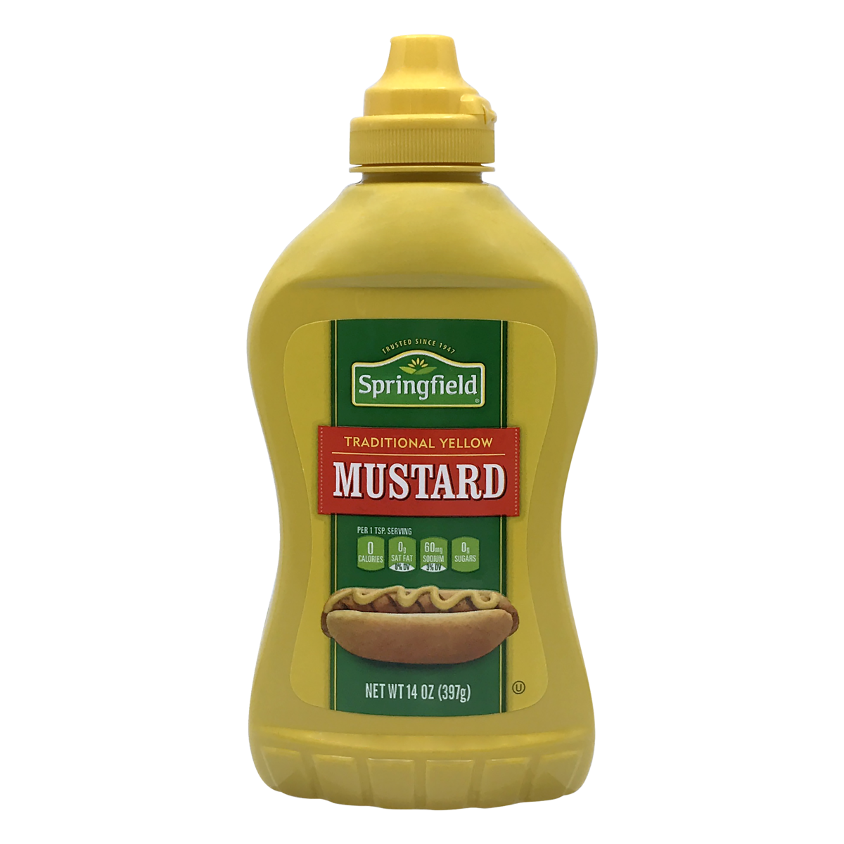 slide 1 of 1, Springfield Mustard Squeeze Bottle, 14 oz