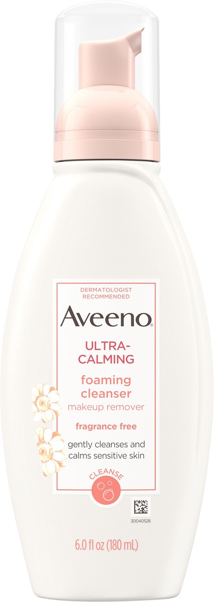 slide 5 of 7, Aveeno Ultra Calming Fragrance Free Foaming Cleanser, 6 oz