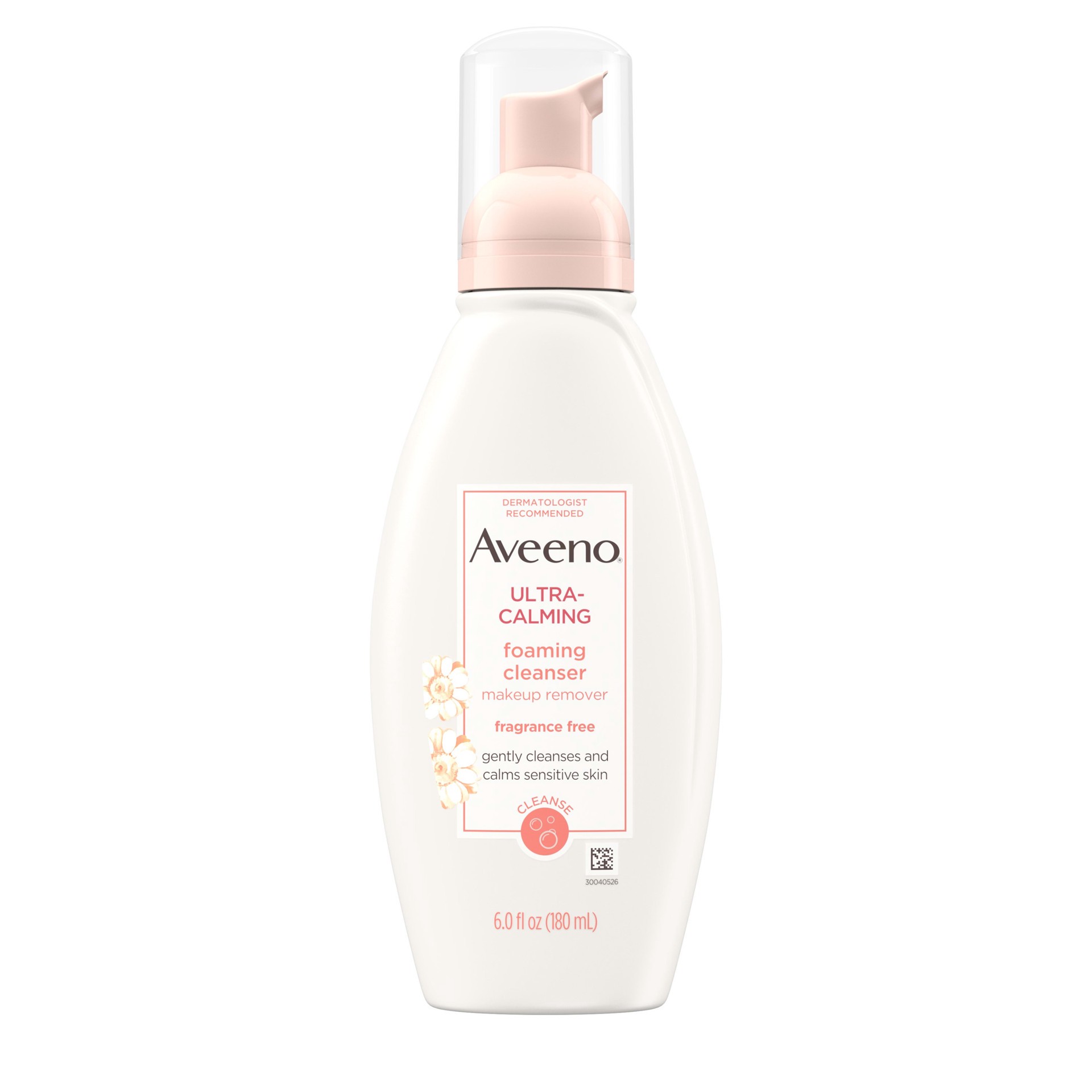 slide 1 of 7, Aveeno Ultra Calming Fragrance Free Foaming Cleanser, 6 oz