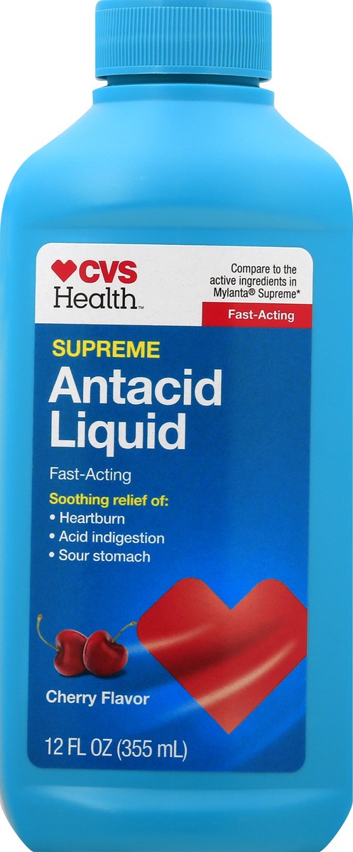 slide 5 of 10, CVS Health Antacid Liquid Supreme, Cherry, 12 Oz, 1 ct