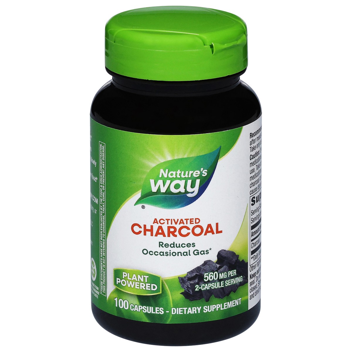 slide 2 of 4, Nature's Way 560 mg Activated Charcoal 100 Capsules, 100 ct