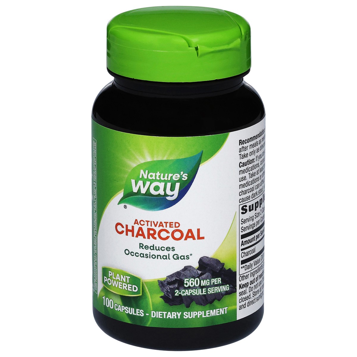 slide 3 of 4, Nature's Way 560 mg Activated Charcoal 100 Capsules, 100 ct