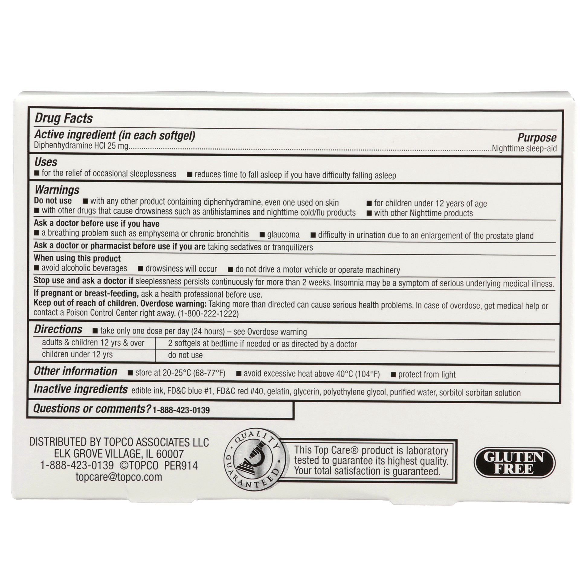 slide 5 of 6, TopCare Health 25 mg Nighttime Sleep Aid 24 Softgels, 24 ct