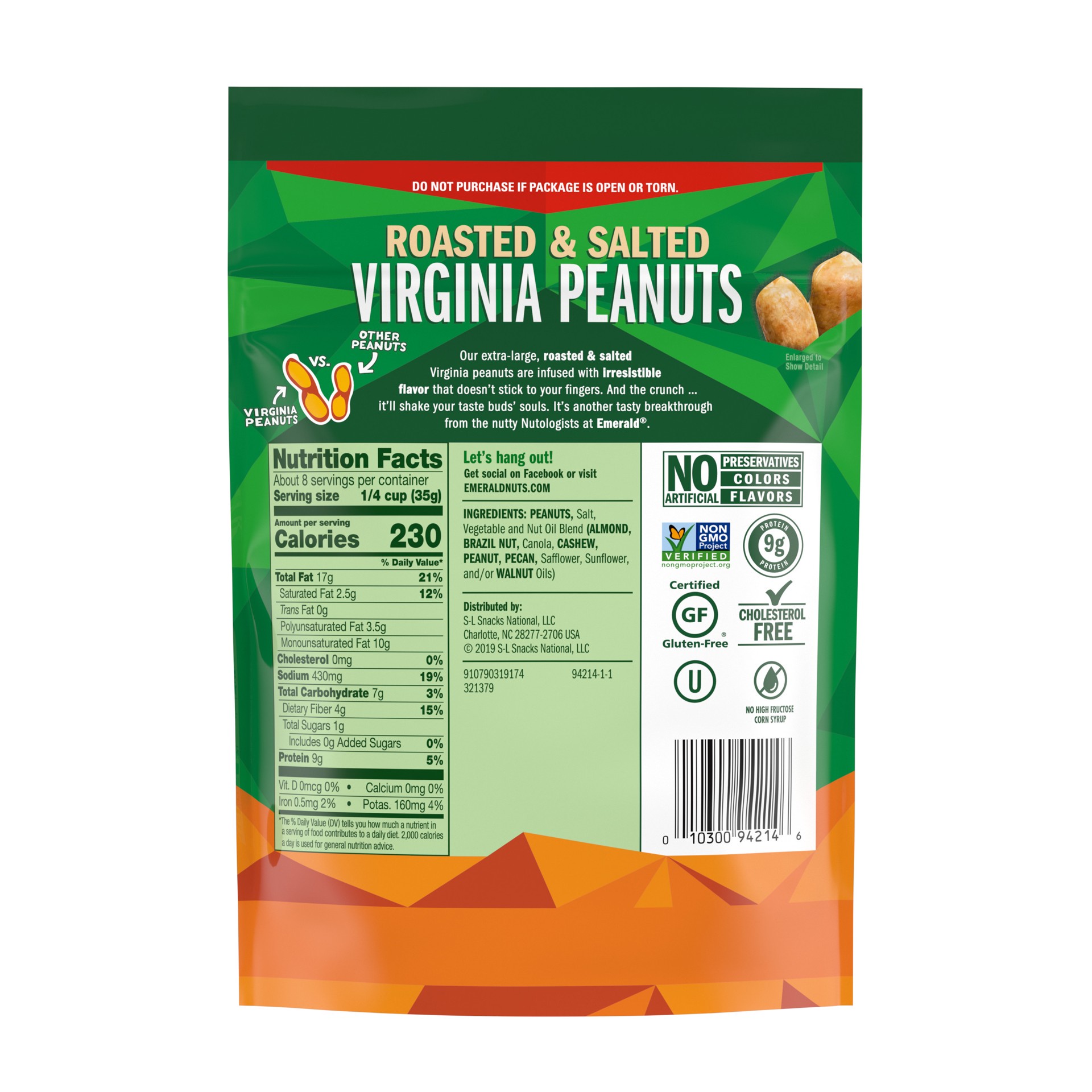 slide 4 of 5, Emerald Roasted and Salted Virginia Peanuts, 10 oz