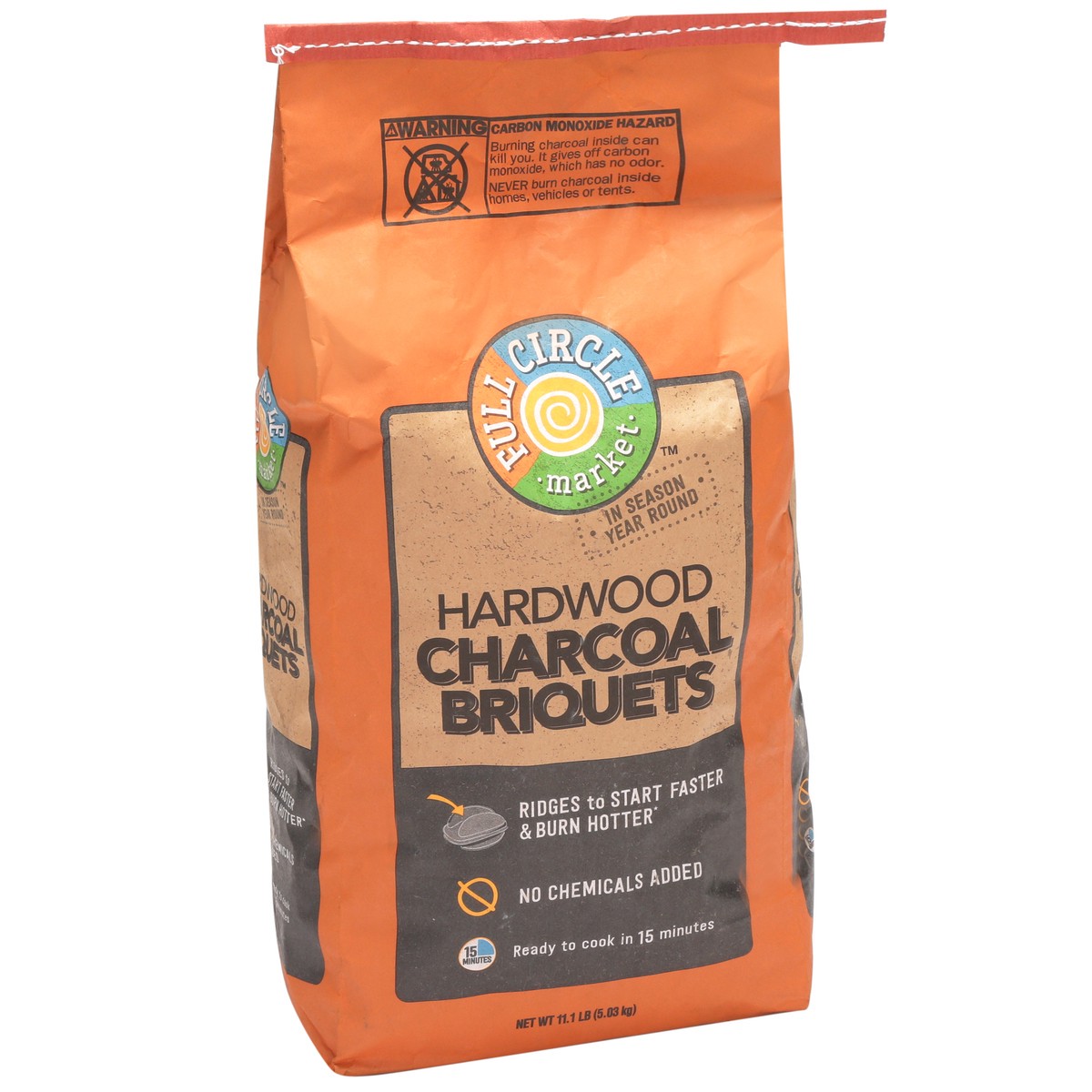 slide 2 of 9, Full Circle Market Hardwood Charcoal Briquets, 11.1 lb