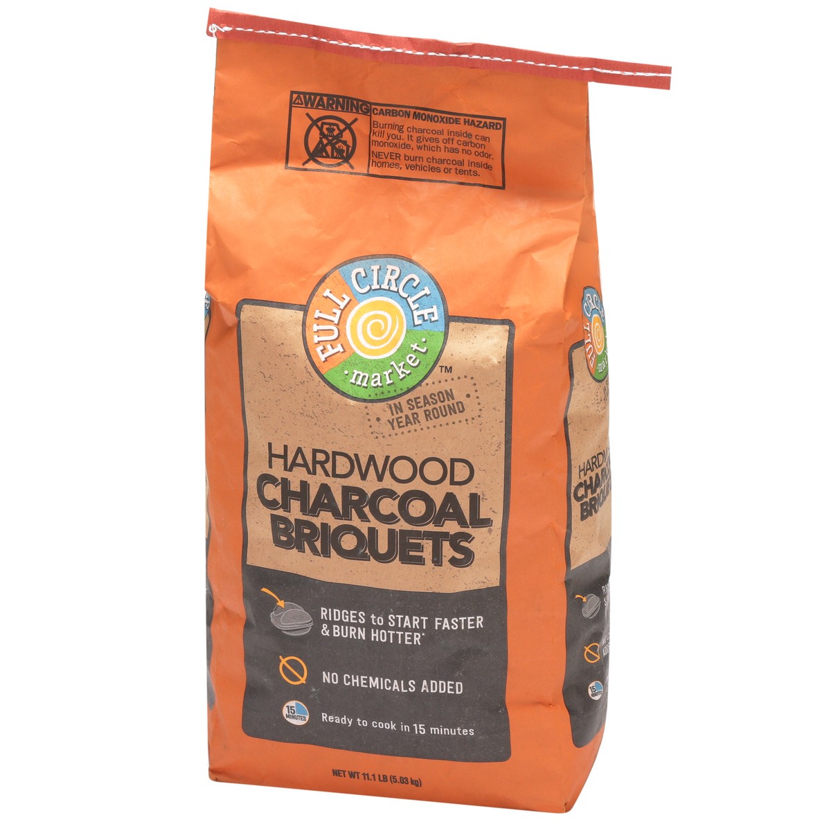 slide 9 of 9, Full Circle Market Hardwood Charcoal Briquets, 11.1 lb