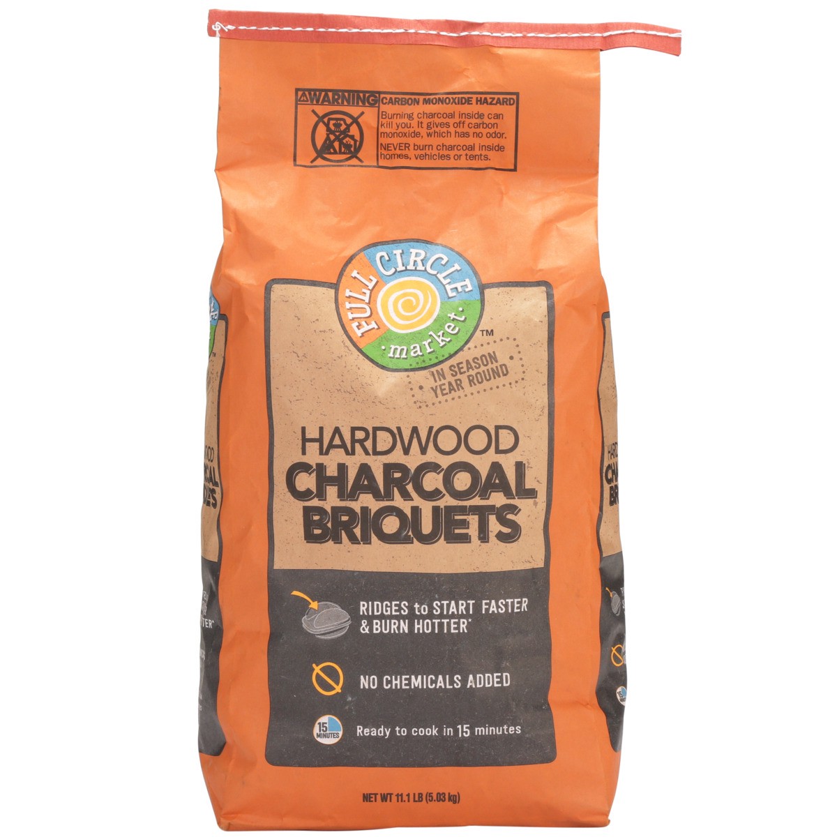 slide 5 of 9, Full Circle Market Hardwood Charcoal Briquets, 11.1 lb