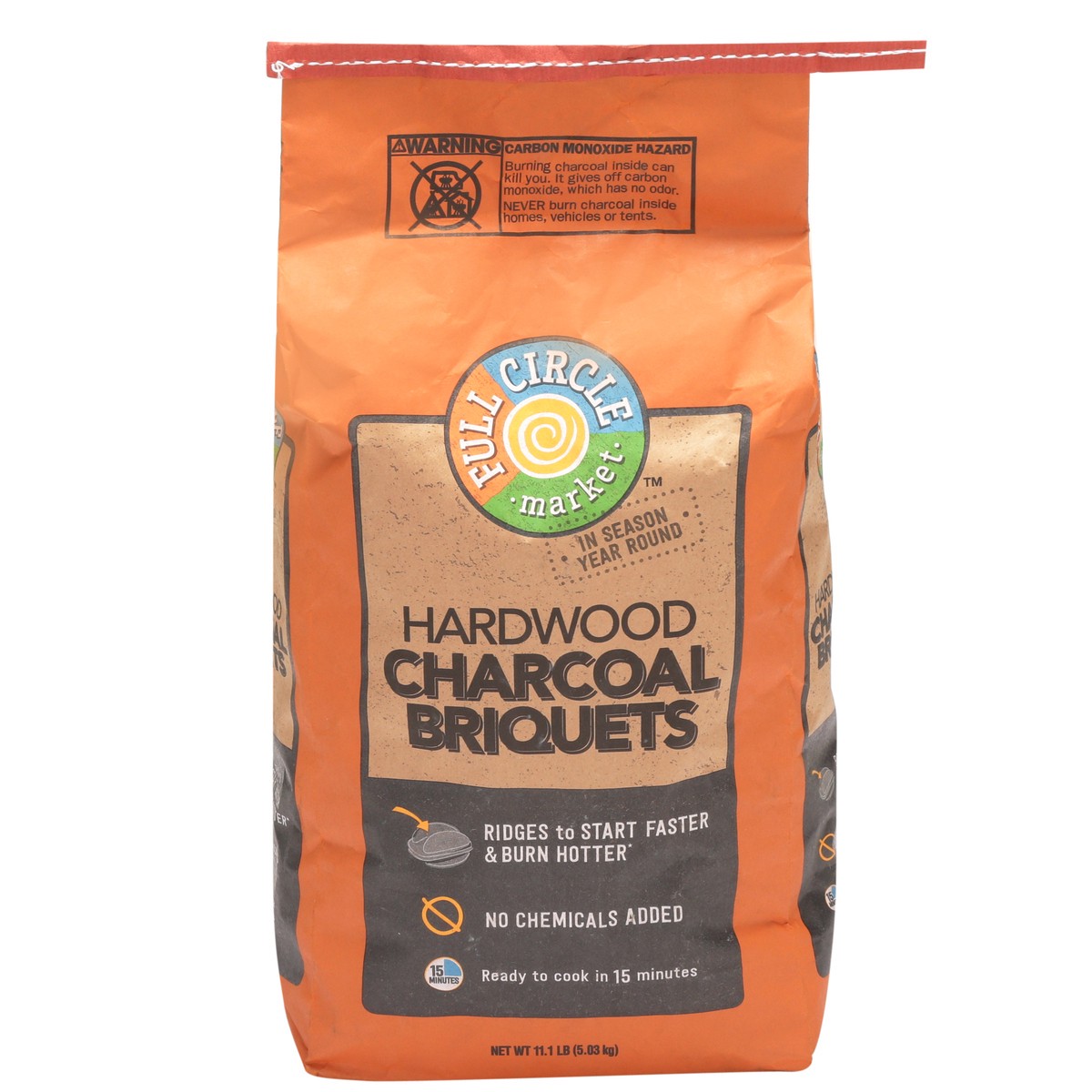 slide 1 of 9, Full Circle Market Hardwood Charcoal Briquets, 11.1 lb