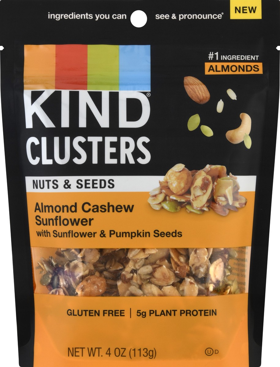 slide 6 of 9, KIND Almond Cashew Sunflower Nuts & Seeds Cluster 4 oz, 4 oz