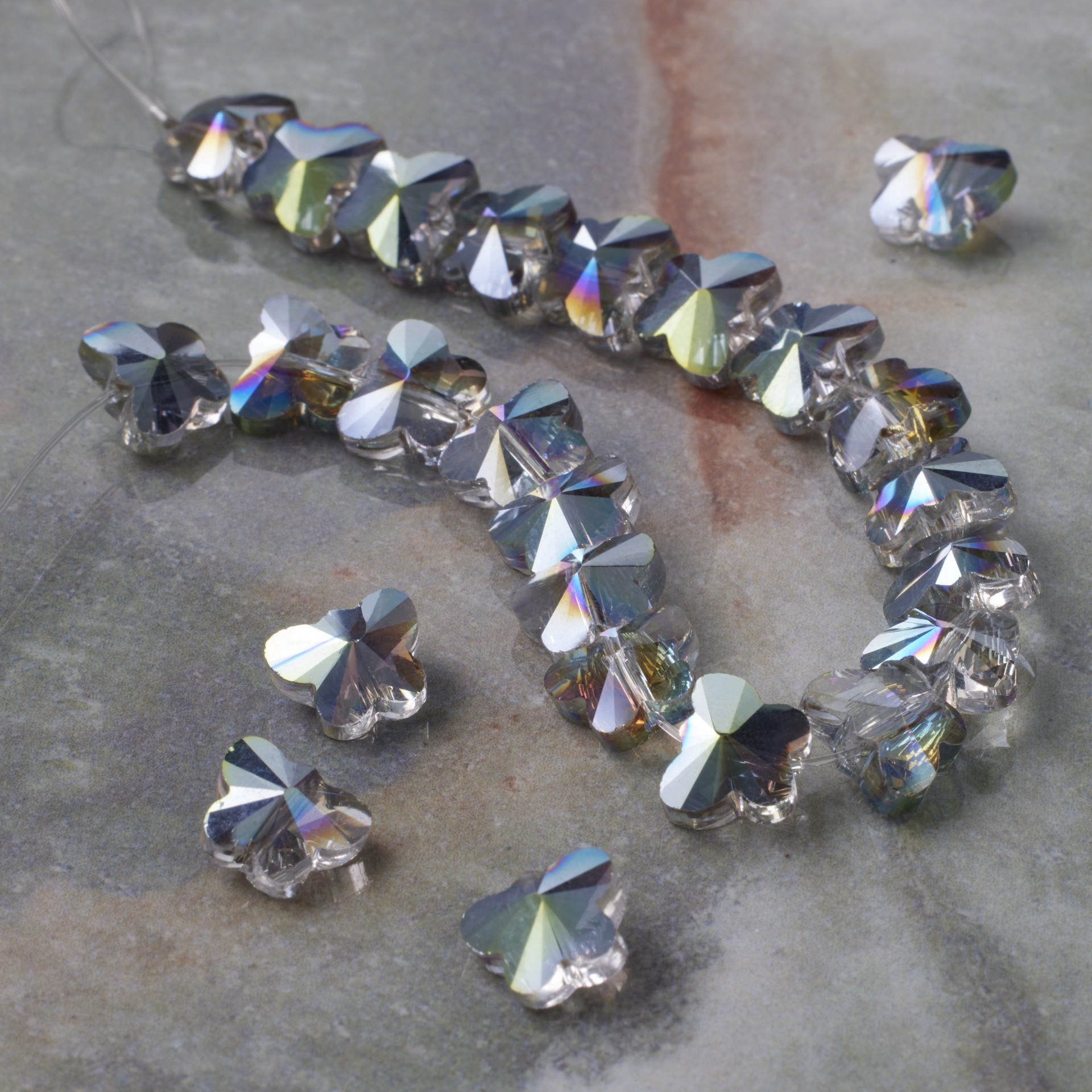 slide 3 of 3, Multicolor Glass Butterfly Beads, 9mm By Bead Landing, 9 mm