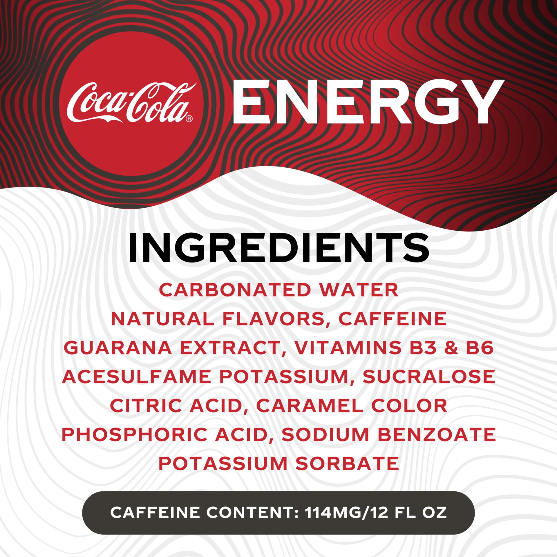 slide 7 of 12, Coca-Cola Coke Zero Sugar Energy, Coca-Cola Flavored Energy Drinks With Vitamin B6, Vitamin B3 & Guarana, 114 Mg Caffeine, 12 Fl oz, 12 fl oz