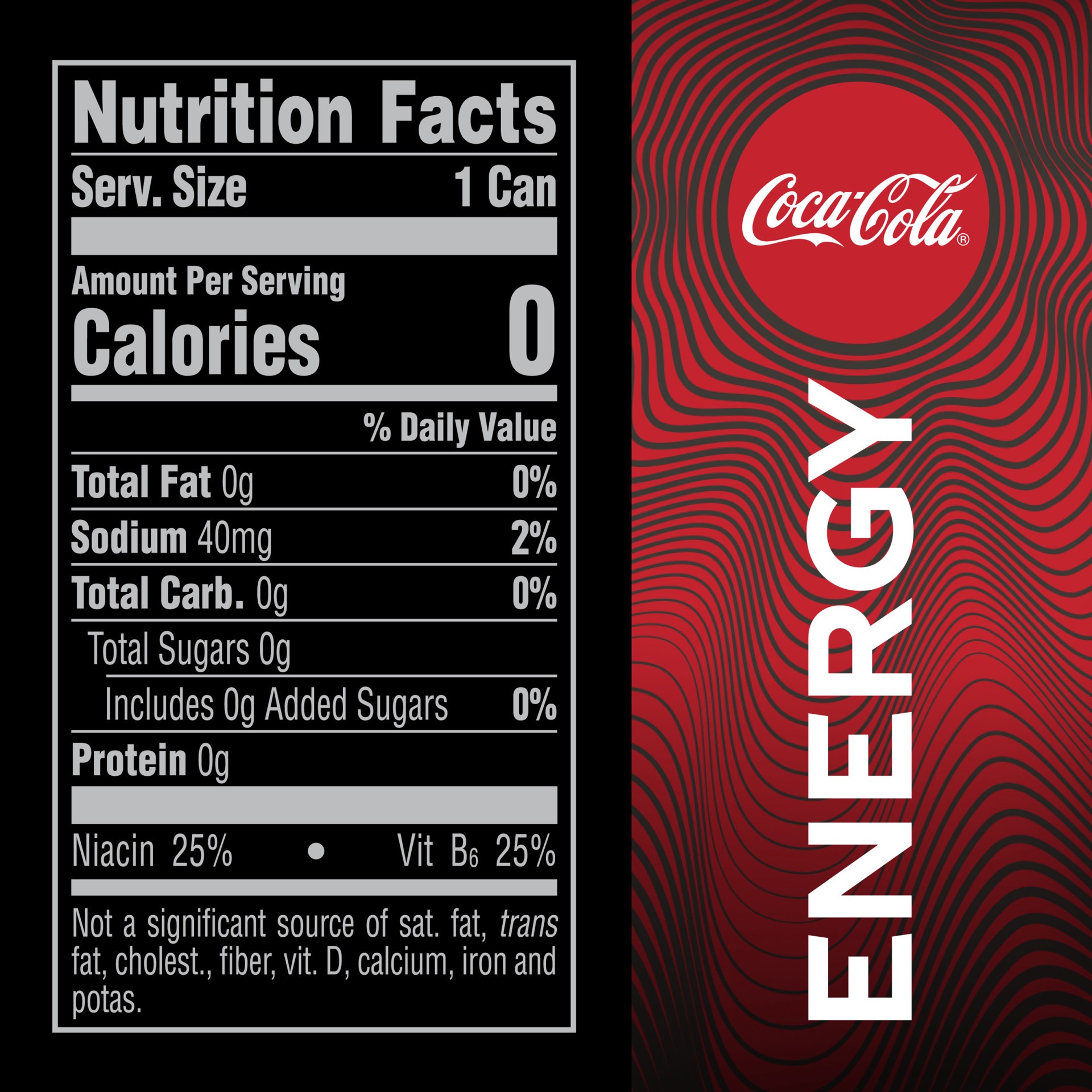 slide 8 of 12, Coca-Cola Coke Zero Sugar Energy, Coca-Cola Flavored Energy Drinks With Vitamin B6, Vitamin B3 & Guarana, 114 Mg Caffeine, 12 Fl oz, 12 fl oz