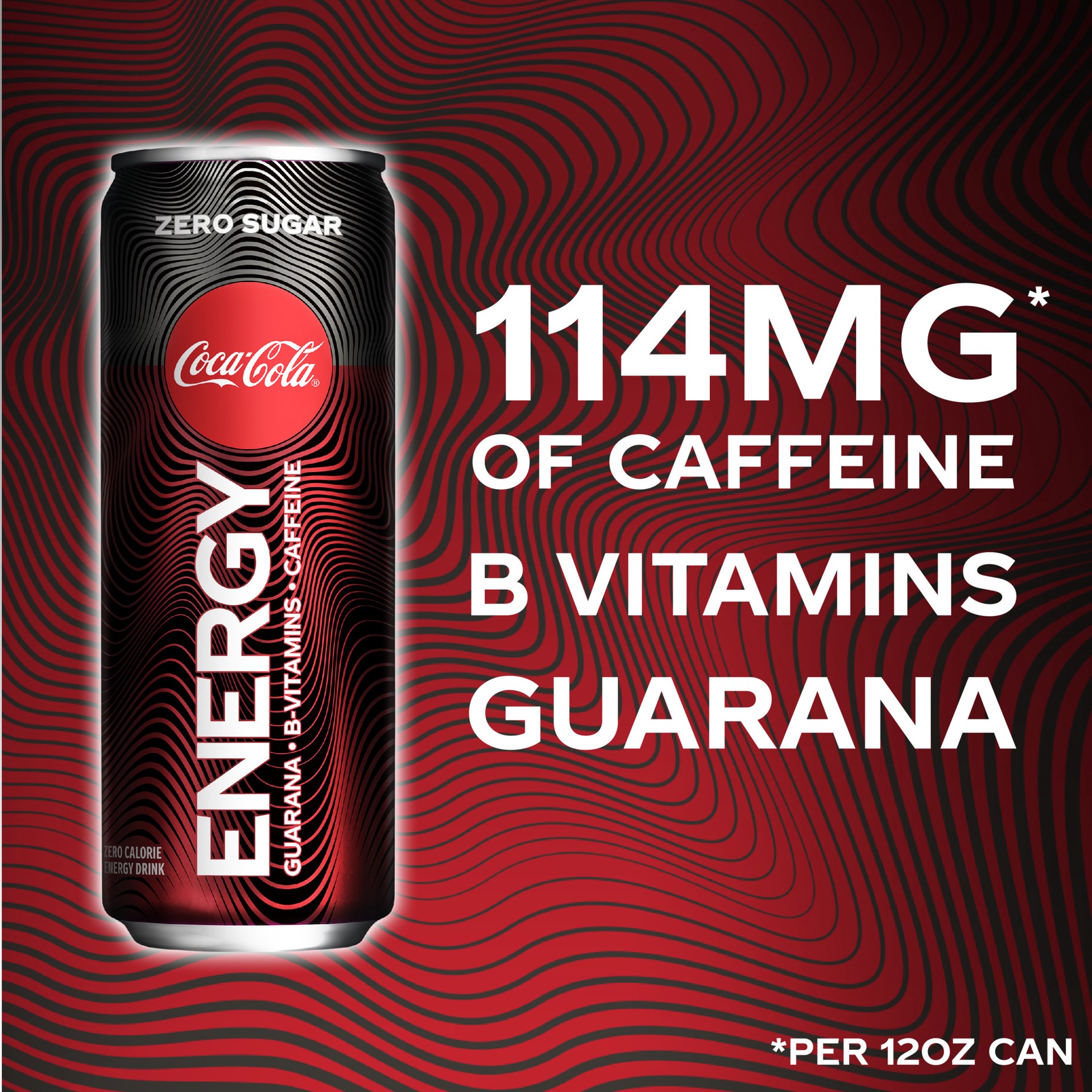 slide 9 of 12, Coca-Cola Coke Zero Sugar Energy, Coca-Cola Flavored Energy Drinks With Vitamin B6, Vitamin B3 & Guarana, 114 Mg Caffeine, 12 Fl oz, 12 fl oz