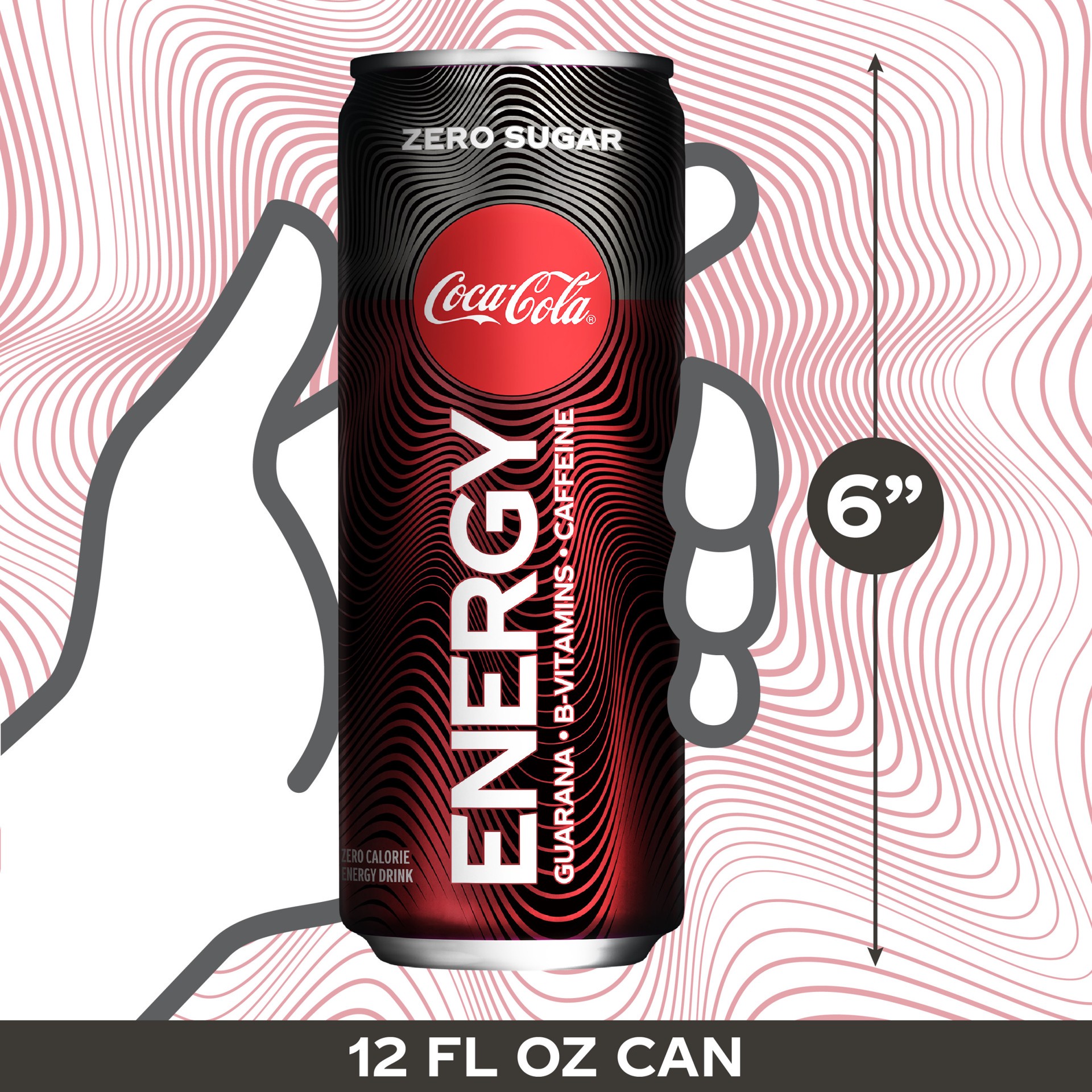 slide 10 of 12, Coca-Cola Coke Zero Sugar Energy, Coca-Cola Flavored Energy Drinks With Vitamin B6, Vitamin B3 & Guarana, 114 Mg Caffeine, 12 Fl oz, 12 fl oz