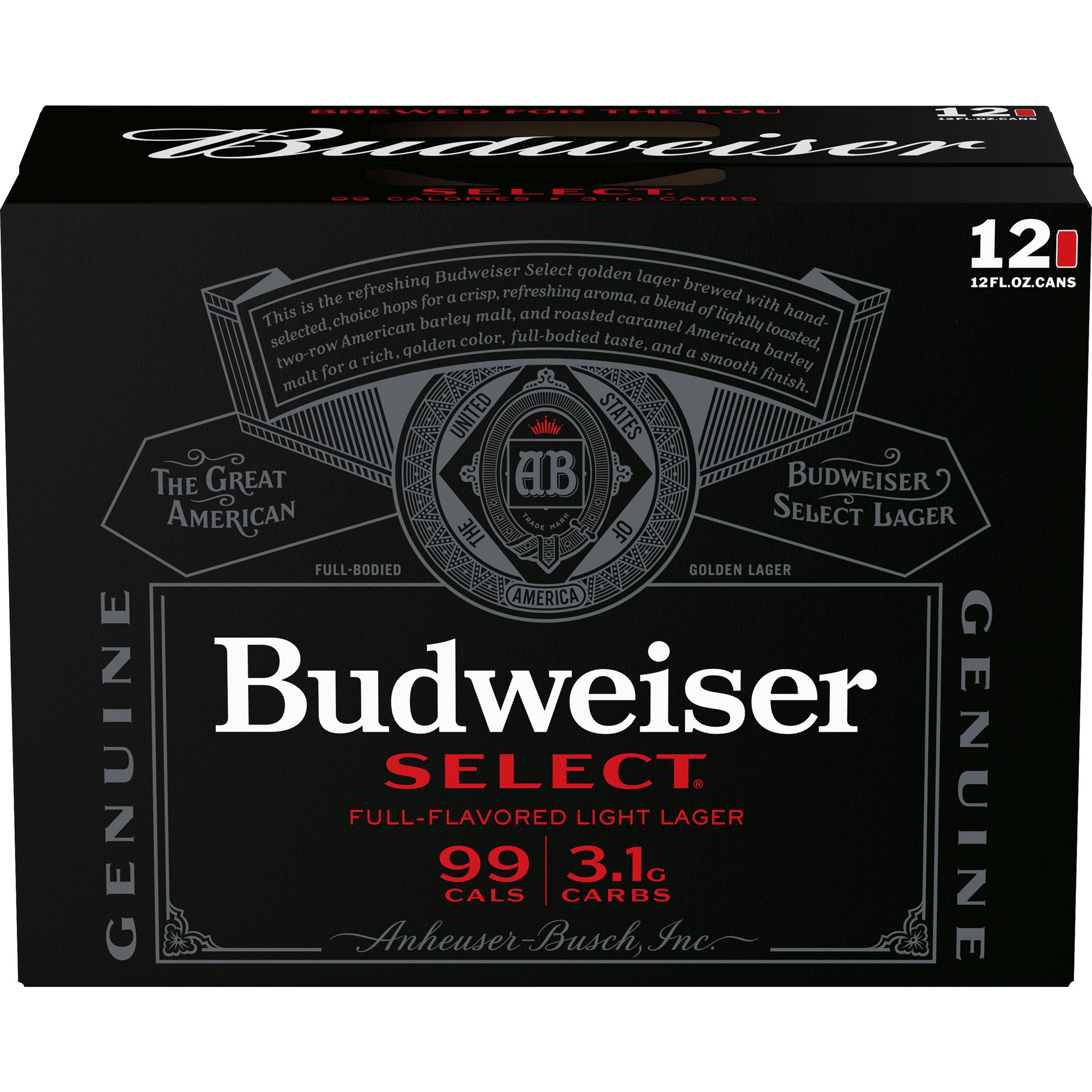 slide 2 of 5, Budweiser Select Full-Flavored Light Lager Beer 12 ea, 12 ct