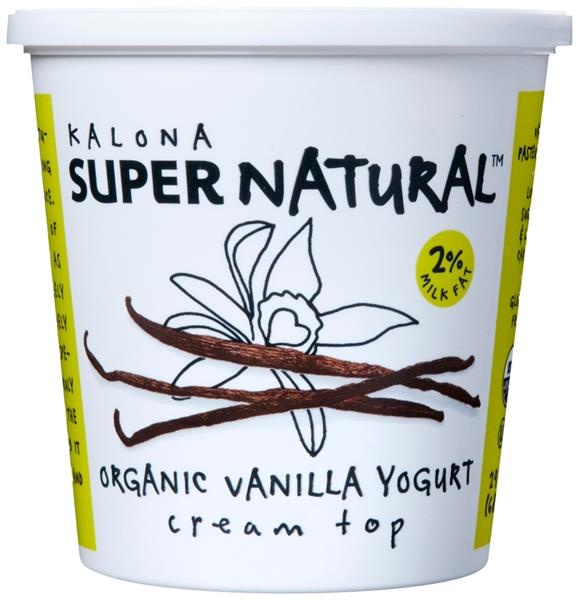 slide 1 of 1, Kalona Supernatural Organic Vanilla Yogurt Cream Top 2% Milkfat, 24 fl oz