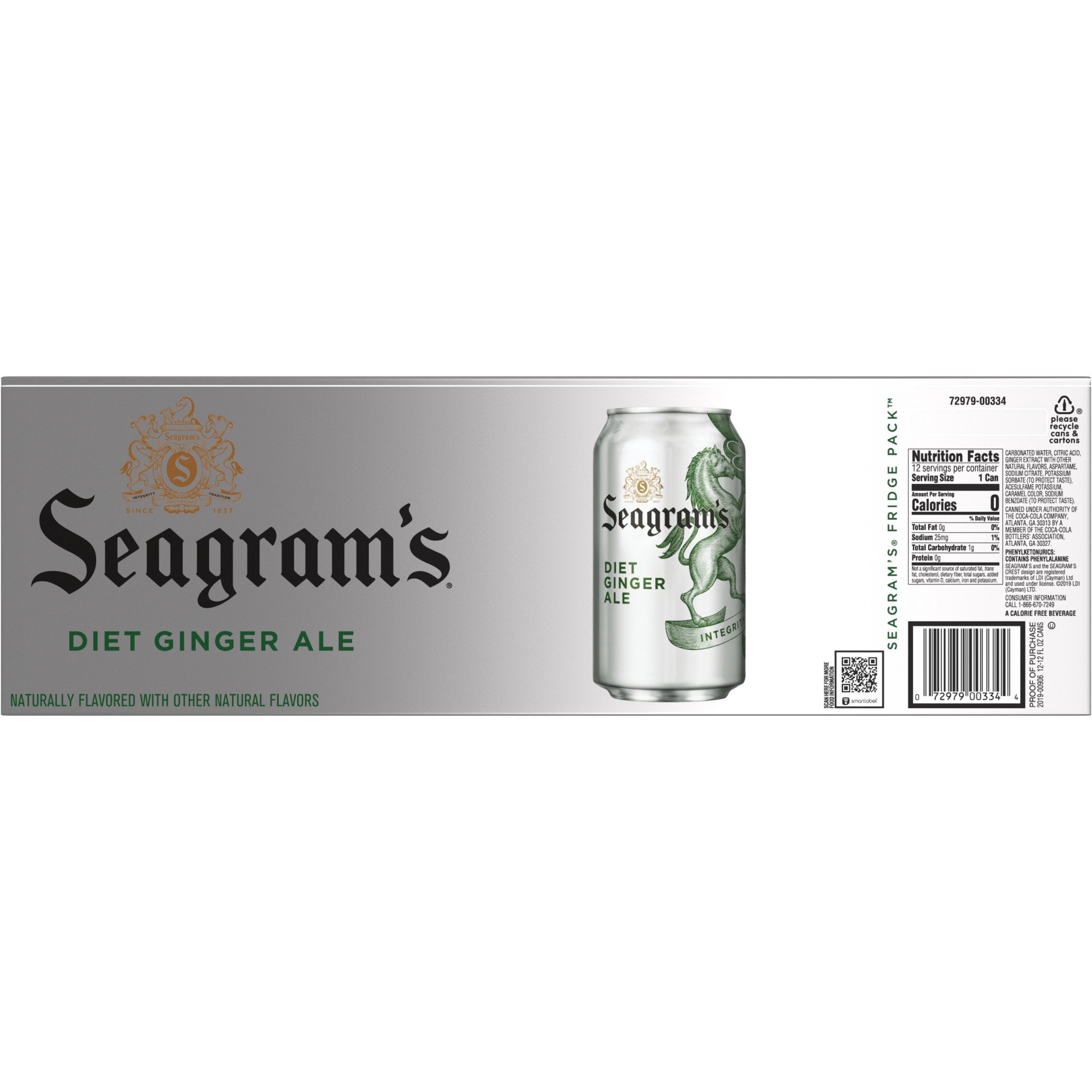 slide 5 of 11, Seagram's Zero Sugar Ginger Ale Fridge Pack Cans, 12 fl oz, 12 Pack, 144 fl oz