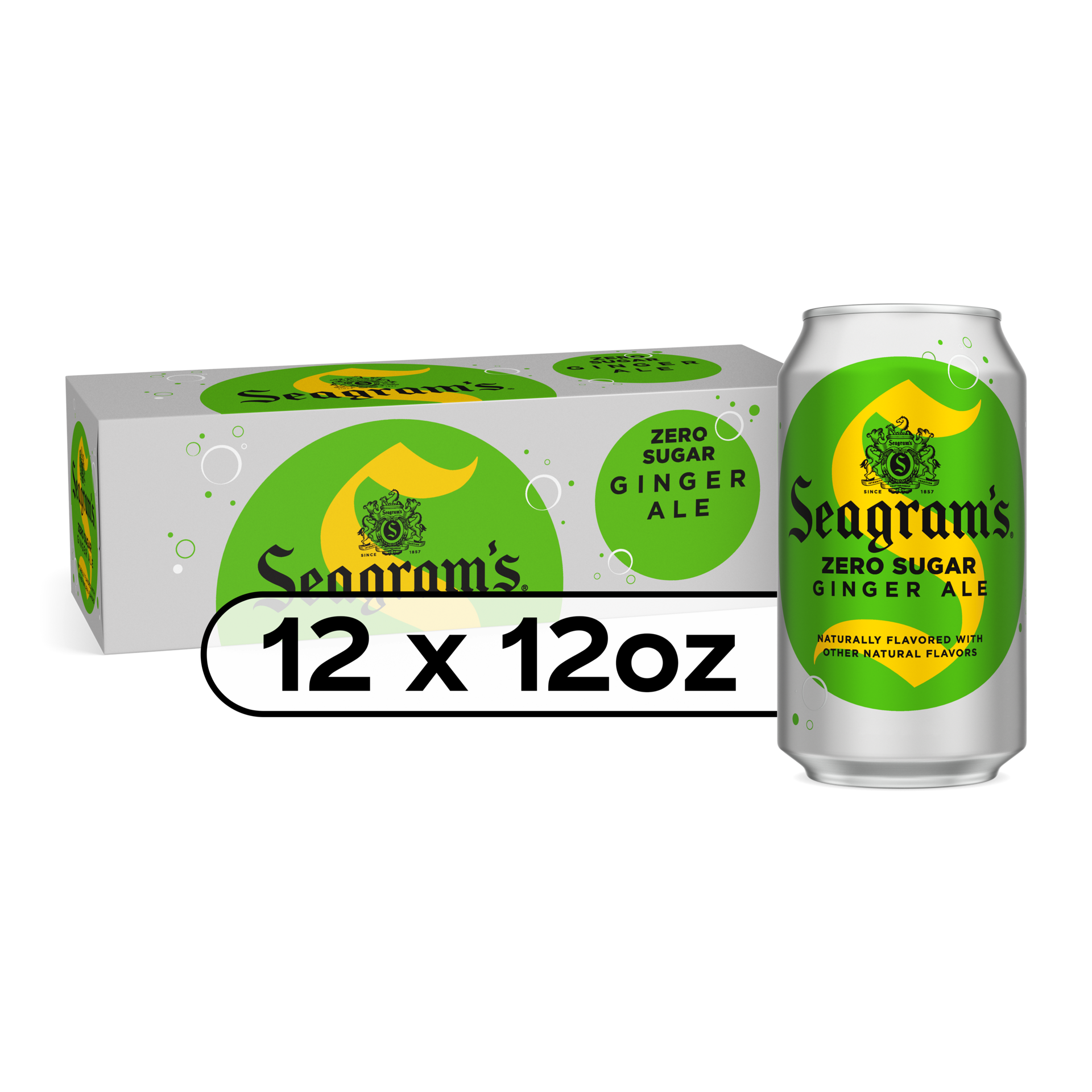 slide 1 of 11, Seagram's Zero Sugar Ginger Ale Fridge Pack Cans, 12 fl oz, 12 Pack, 144 fl oz